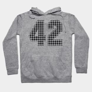 Plaid Number - 42 - Dark Hoodie